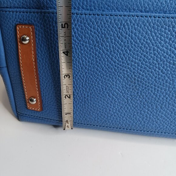 Dooney & Bourke Pebble Leather Blue and Brown Hobo Bag - Picture 9 of 16